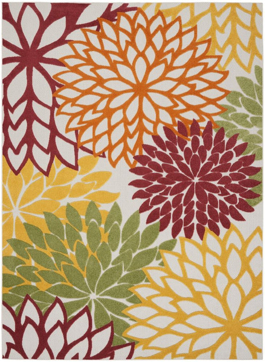 8' X 11' Green And Ivory Handmade Indoor Outdoor Area Rug