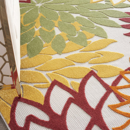 8' X 11' Green And Ivory Handmade Indoor Outdoor Area Rug