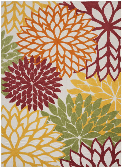 8' X 11' Green And Ivory Handmade Indoor Outdoor Area Rug