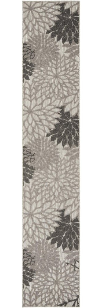 5' X 8' Gray Floral Indoor Outdoor Area Rug