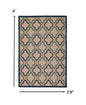 4' X 6' Blue And Ivory Geometric Indoor Outdoor Area Rug