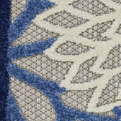 3' X 4' Blue And Gray Indoor Outdoor Area Rug