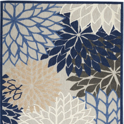 3' X 4' Blue And Gray Indoor Outdoor Area Rug