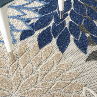 3' X 4' Blue And Gray Indoor Outdoor Area Rug