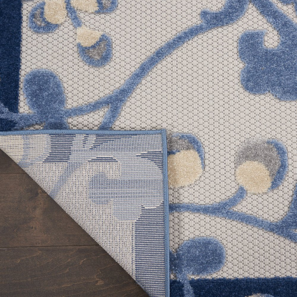 7' X 10' Blue And Gray Indoor Outdoor Area Rug