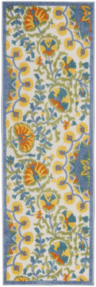 7' X 10' Blue And Gray Indoor Outdoor Area Rug