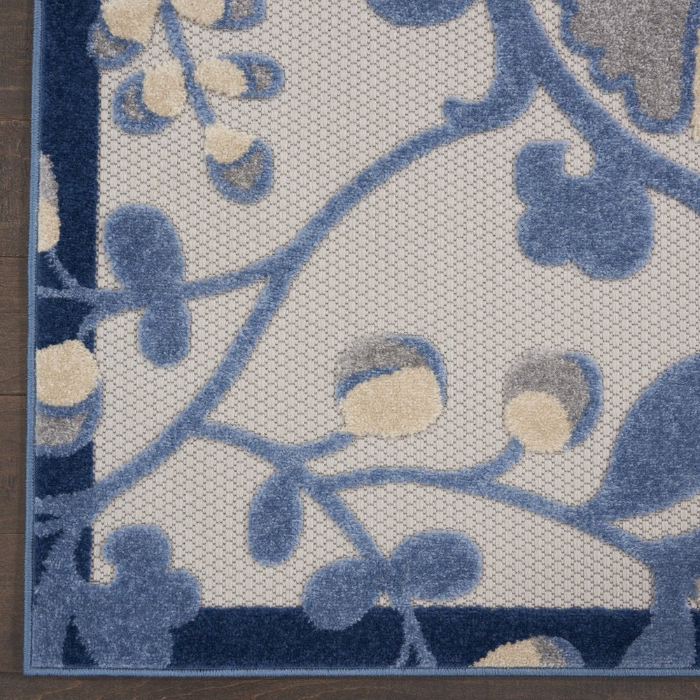 7' X 10' Blue And Gray Indoor Outdoor Area Rug