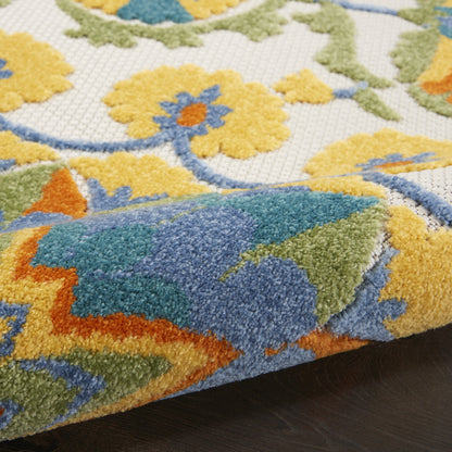 7' X 10' Blue And Gray Indoor Outdoor Area Rug