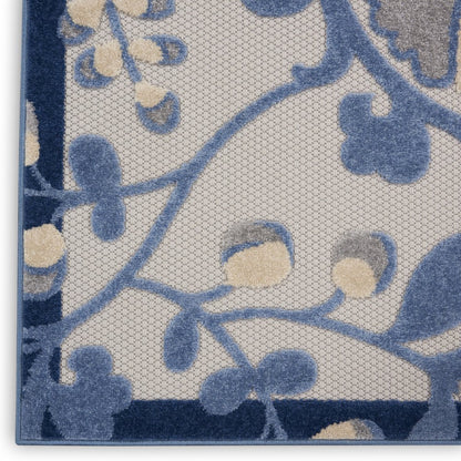 7' X 10' Blue And Gray Indoor Outdoor Area Rug
