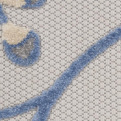 7' X 10' Blue And Gray Indoor Outdoor Area Rug
