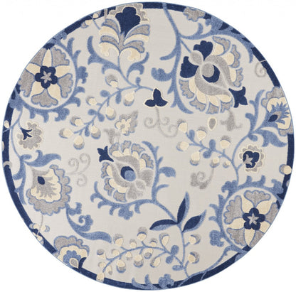 7' X 10' Blue And Gray Indoor Outdoor Area Rug