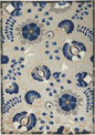 12' Blue And Gray Indoor Outdoor Runner Rug