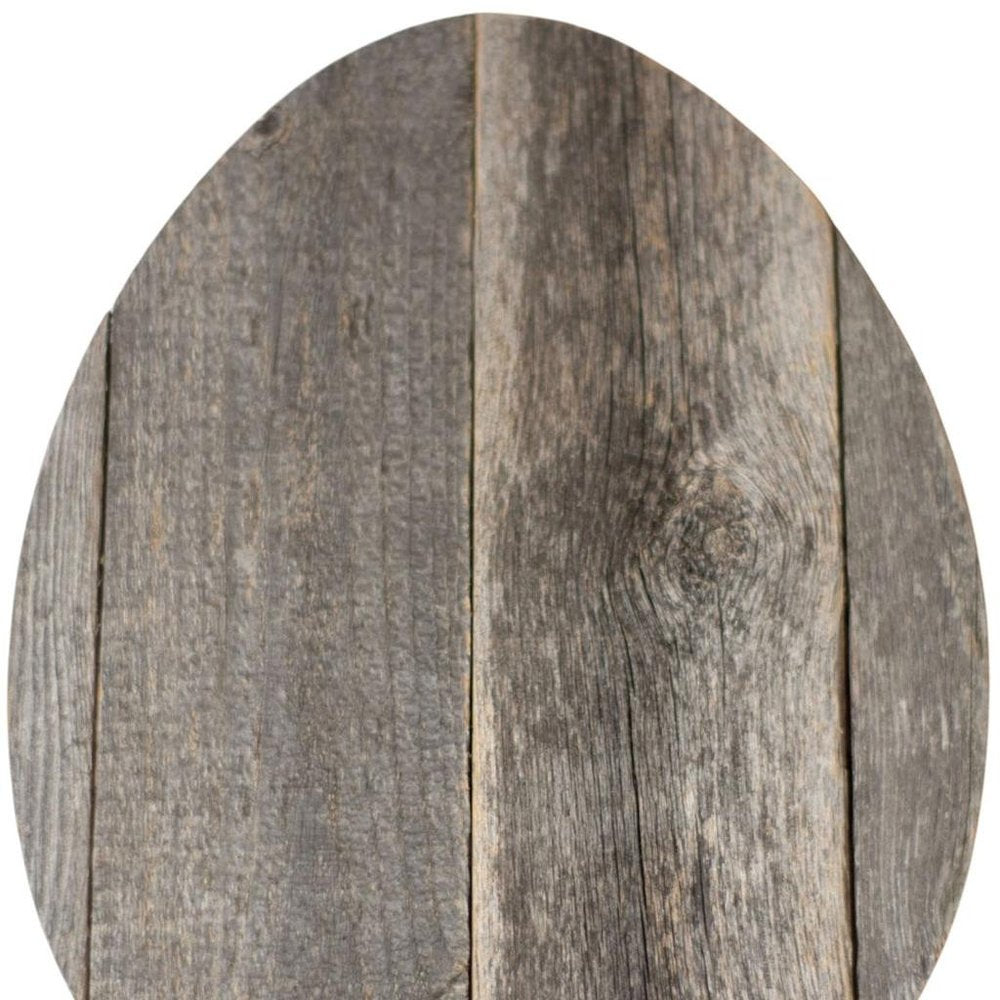 12" X 9" Gray Reclaimed Wood Egg Shaped Wall Decor