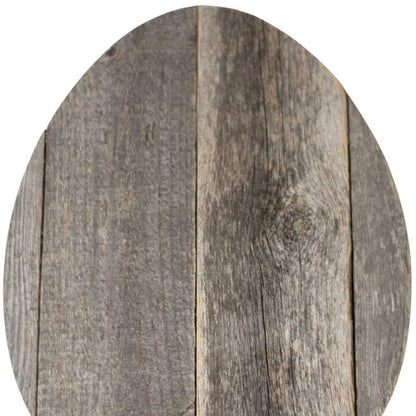 12" X 9" Gray Reclaimed Wood Egg Shaped Wall Decor