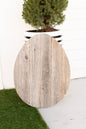 18" X 14" Gray Reclaimed Wood Egg Shaped Wall Decor