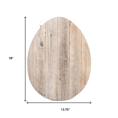 18" Rustic Farmhouse Gray Wooden Large Egg