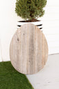 24" X 18" Gray Reclaimed Wood Egg Shaped Wall Decor