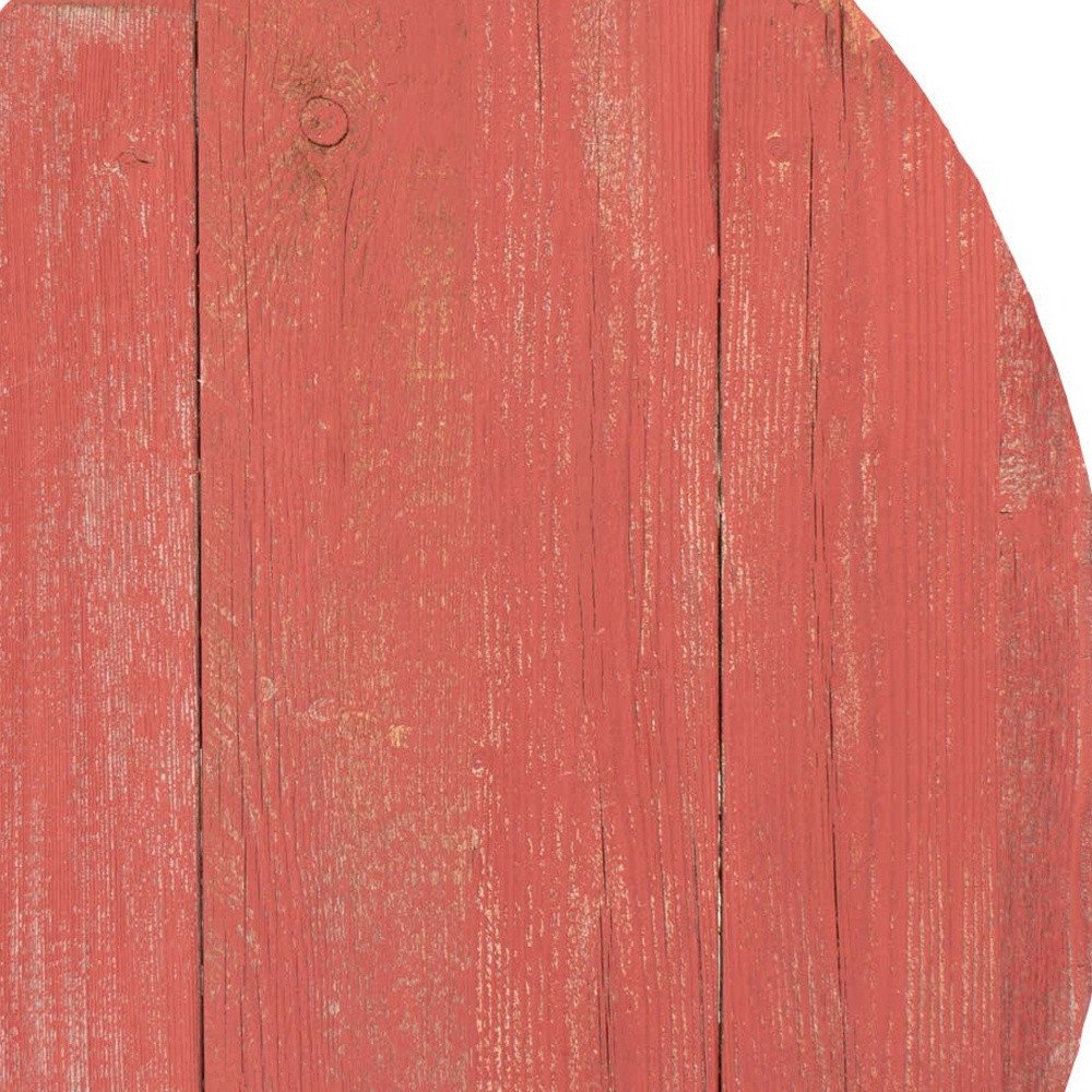 12" X 9" Red Reclaimed Wood Egg Shaped Wall Decor