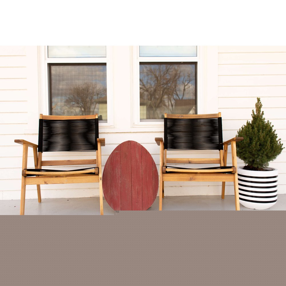 18" X 14" Red Reclaimed Wood Egg Shaped Wall Decor