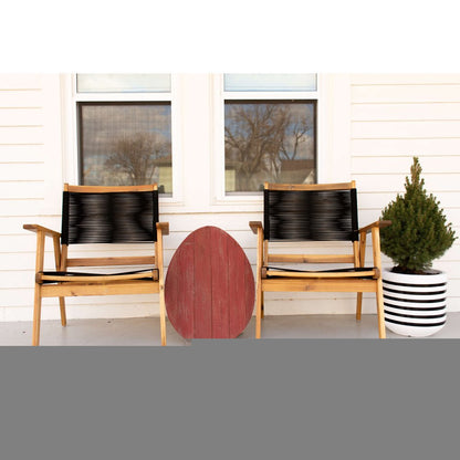 18" X 14" Red Reclaimed Wood Egg Shaped Wall Decor