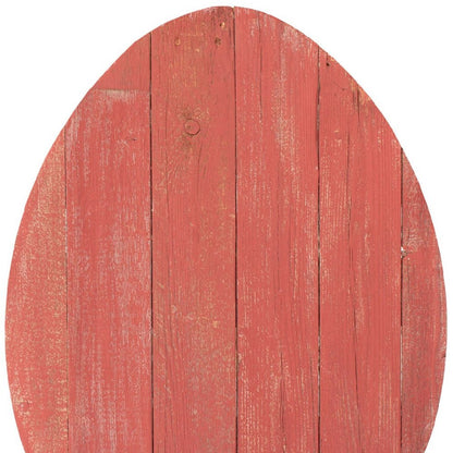 18" X 14" Red Reclaimed Wood Egg Shaped Wall Decor