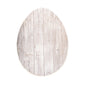 18" X 14" White Reclaimed Wood Egg Shaped Wall Decor