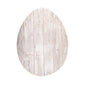 18" X 14" White Reclaimed Wood Egg Shaped Wall Decor