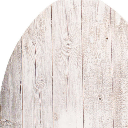 18" X 14" White Reclaimed Wood Egg Shaped Wall Decor