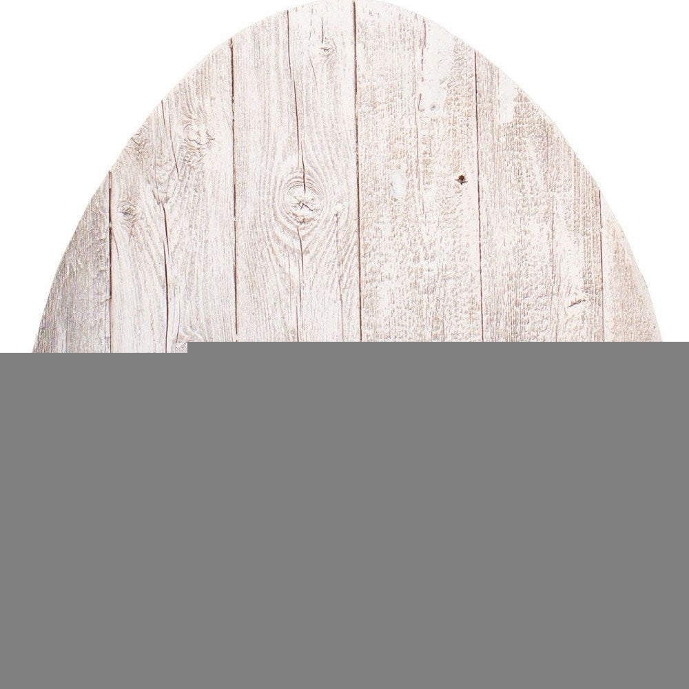18" X 14" White Reclaimed Wood Egg Shaped Wall Decor
