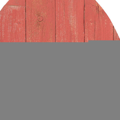 24" X 18" Red Reclaimed Wood Egg Shaped Wall Decor
