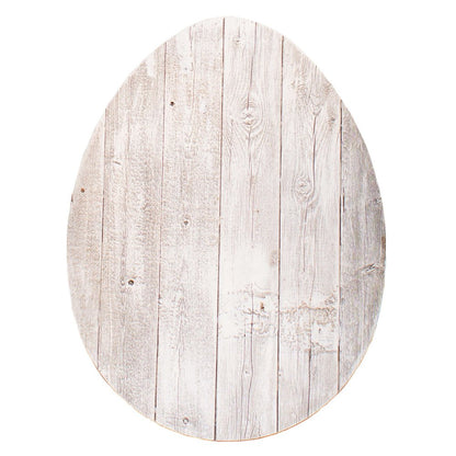 24" Rustic White Wash Wood Large Egg