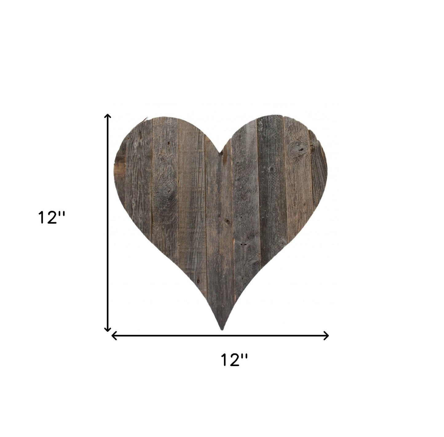 12" Weathered Gray Reclaimed Wood Heart Wall Decor