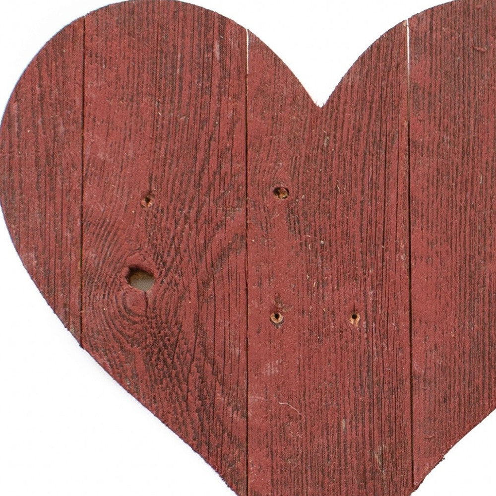 12" Rustic Red Reclaimed Wood Heart Wall Decor