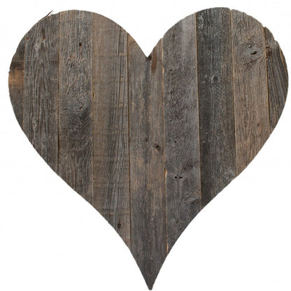 18" Weathered Gray Reclaimed Wood Heart Wall Decor