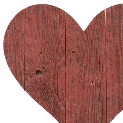 18" Rustic Red Reclaimed Wood Heart Wall Decor