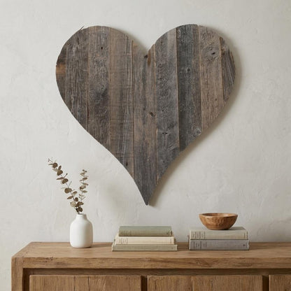 24" Weathered Gray Reclaimed Wood Heart Wall Decor