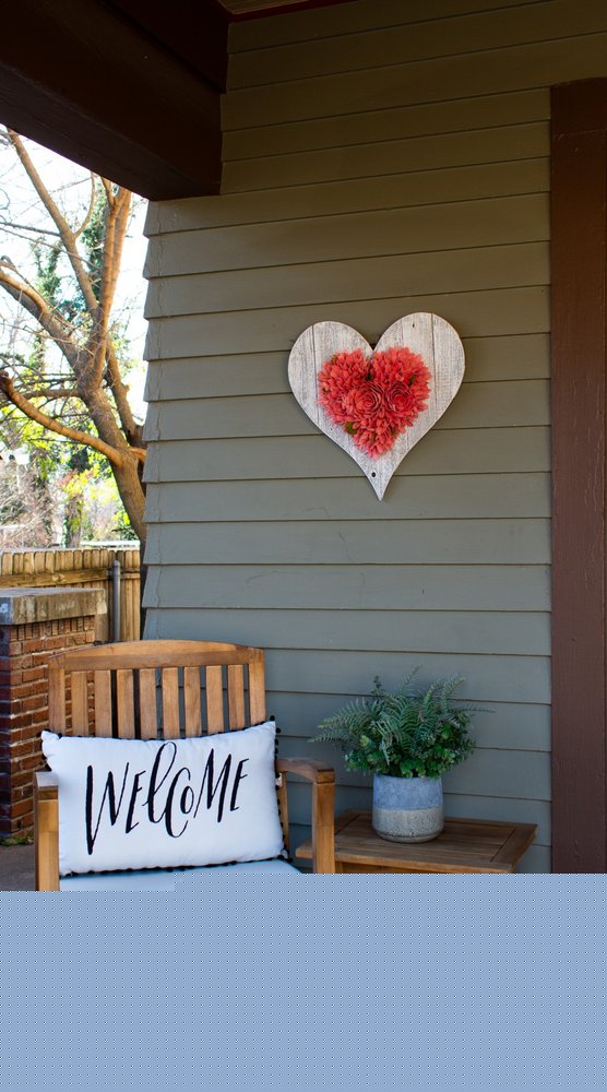24" Whitewash Reclaimed Wood Heart Wall Decor