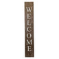 5' Rustic Espresso Brown And White Front Porch Welcome Sign