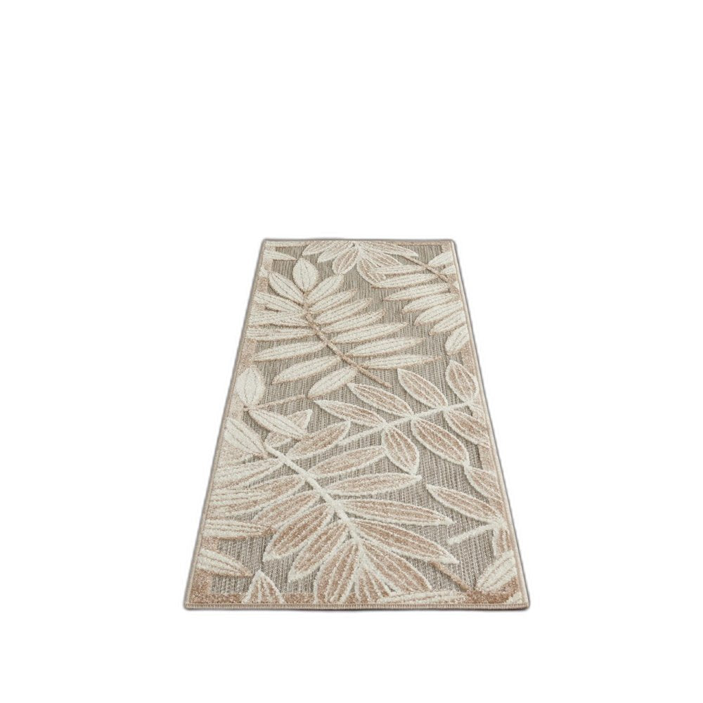 4' X 6' Gray And Ivory Floral Indoor Outdoor Area Rug