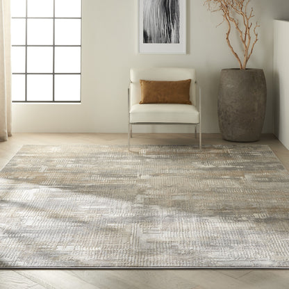 6' X 9' Ivory And Blue Indoor Outdoor Area Rug