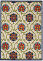 4' X 6' Ivory And Blue Indoor Outdoor Area Rug