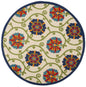 5' Ivory And Blue Round Indoor Outdoor Area Rug
