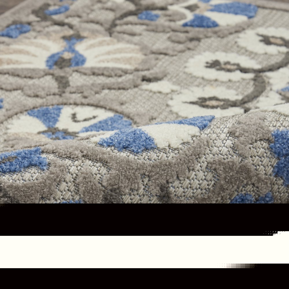 4' X 6' Blue And Gray Indoor Outdoor Area Rug