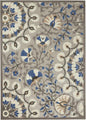 4' X 6' Blue And Gray Indoor Outdoor Area Rug