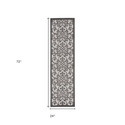 8' Gray Indoor Outdoor Area Rug