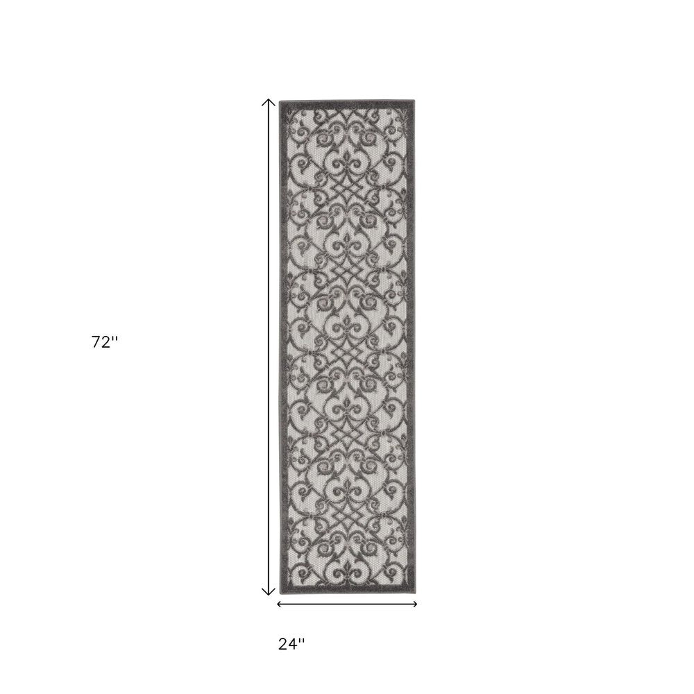 8' Gray Indoor Outdoor Area Rug