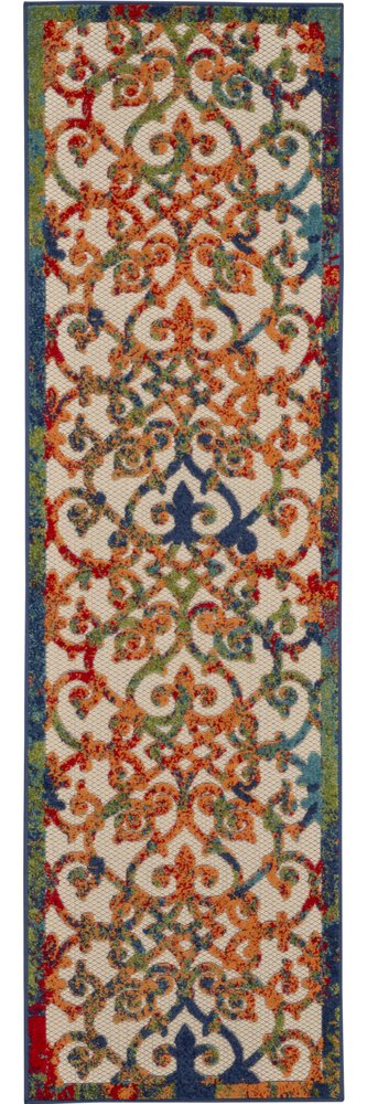 4' X 6' Ivory And Blue Indoor Outdoor Area Rug