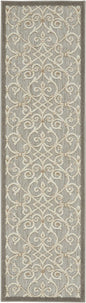 10' Gray And Ivory Indoor Outdoor Area Rug