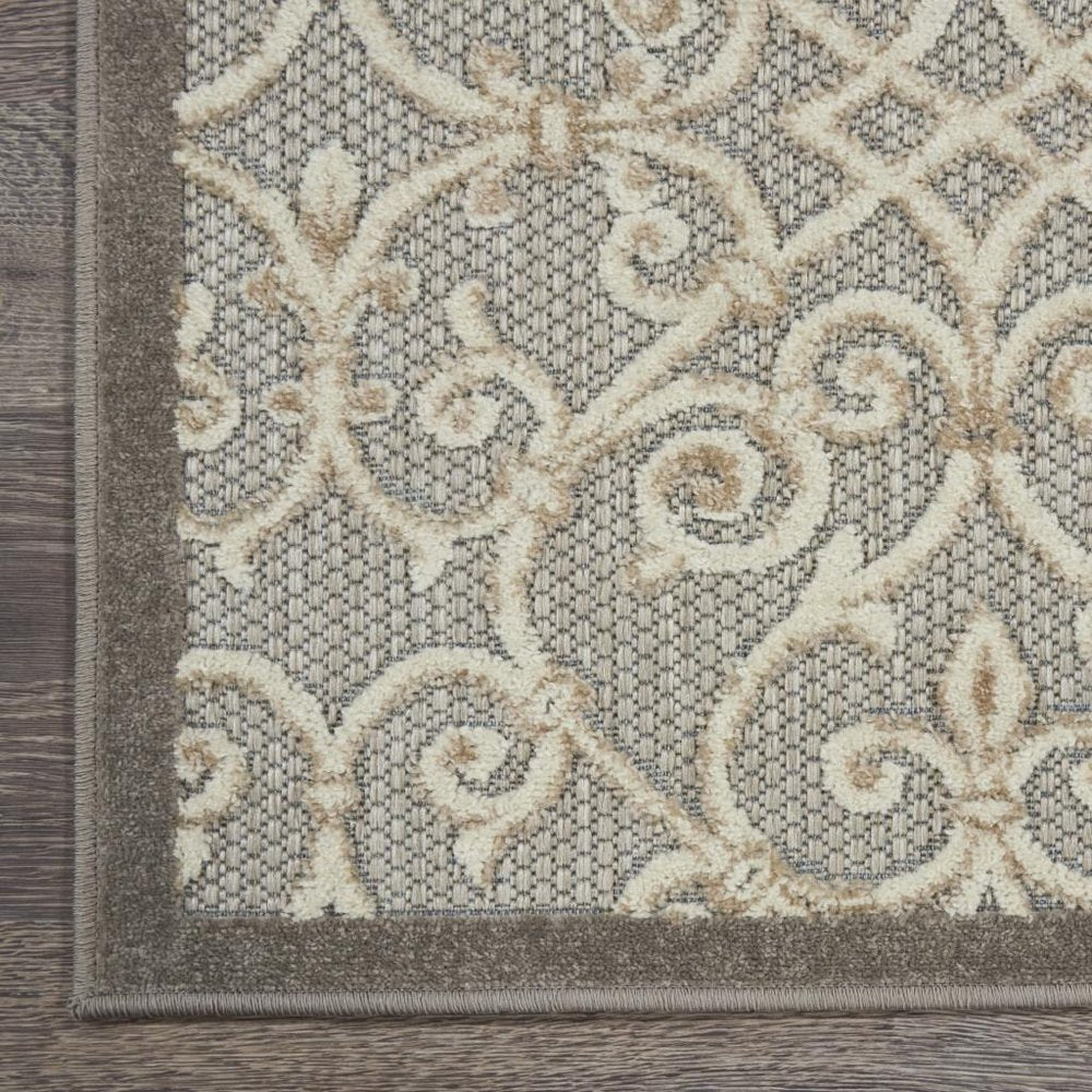 3' X 4' Gray And Ivory Indoor Outdoor Area Rug