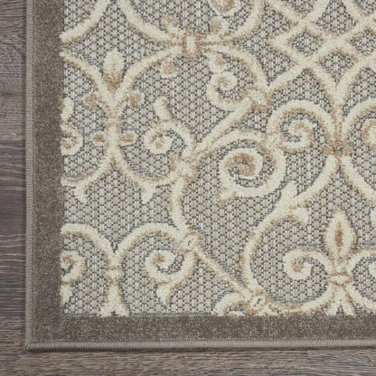 3' X 4' Gray And Ivory Indoor Outdoor Area Rug